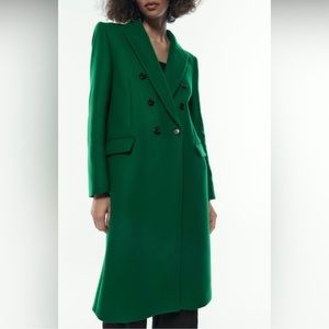 GREEN ZARA MANTECO COAT